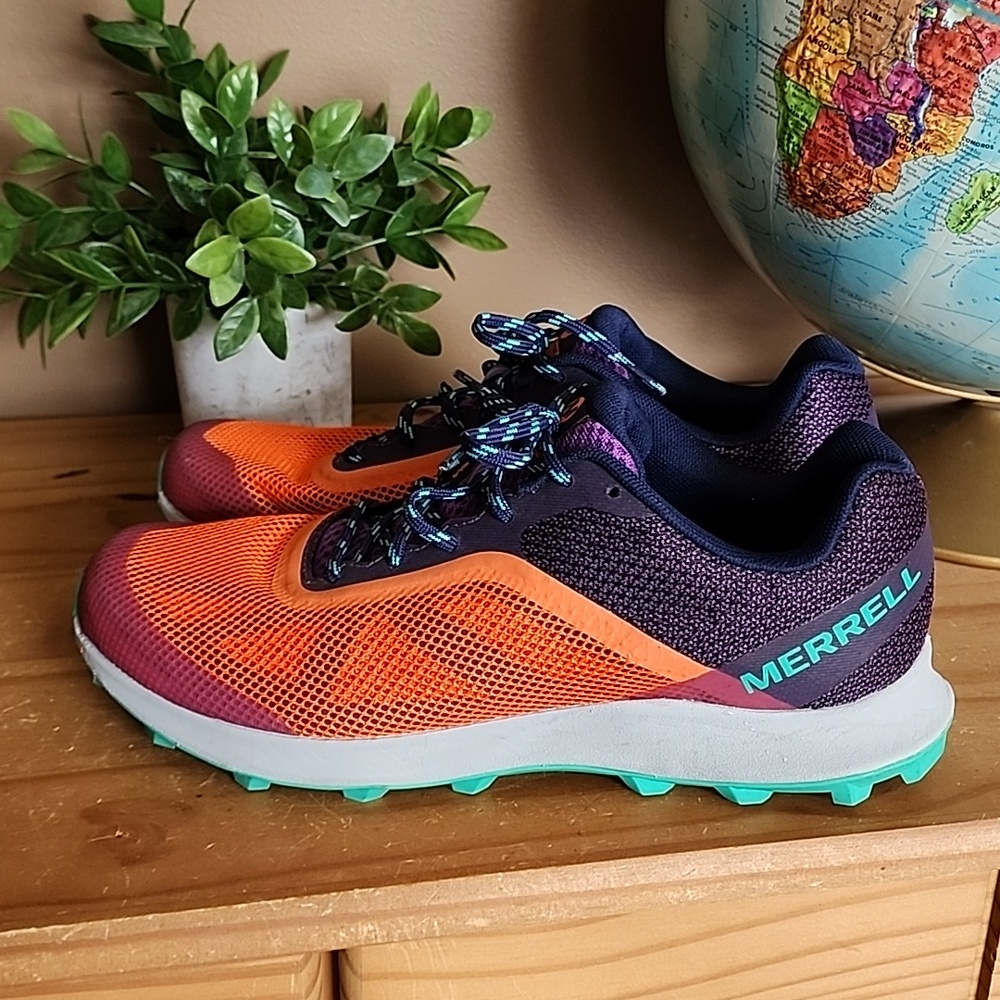 Merrell MTL Skyfire Size 9.5 Trail Running Shoes Orange Purple J066272